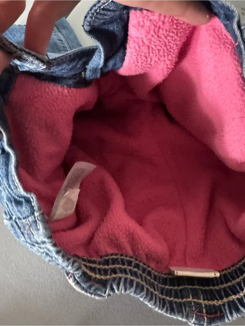 Old Navy Blue Denim Baby Jeans with Pink Lining